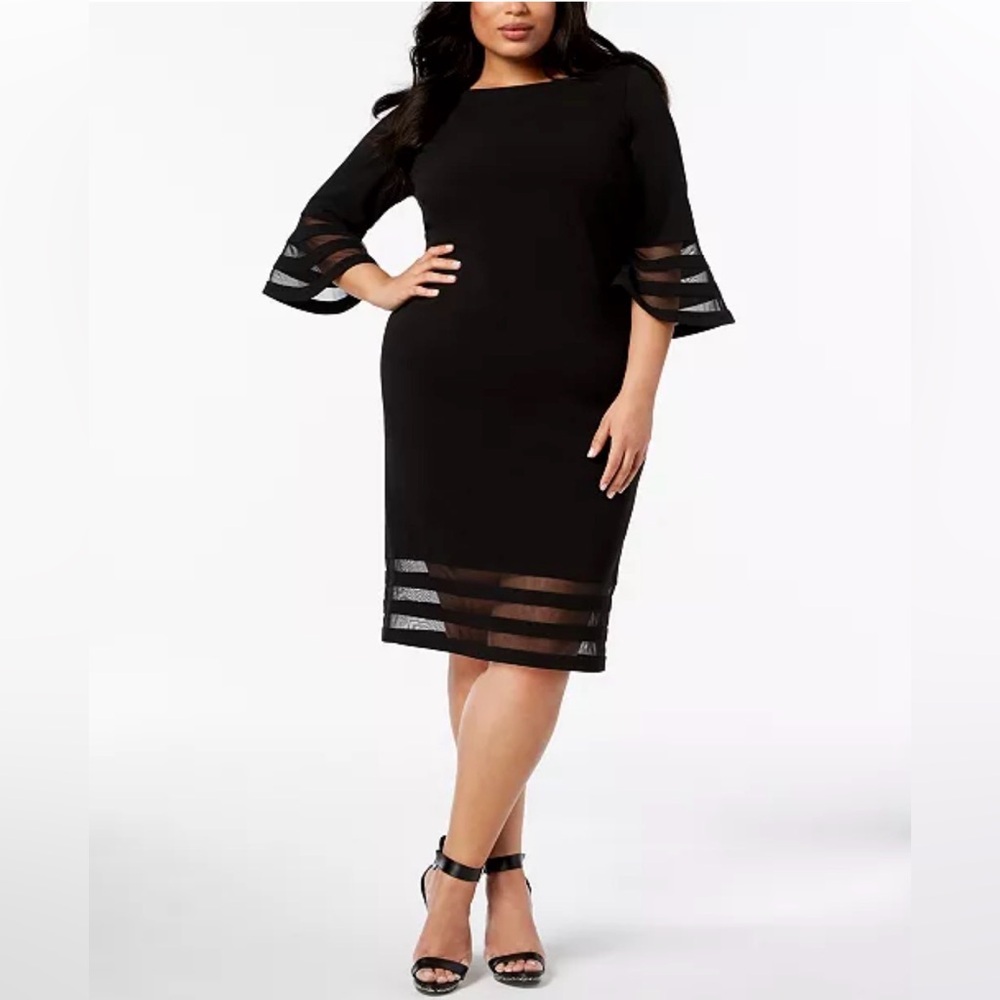 Calvin Klein
Plus Size Sheer-Stripe Sheath Dress